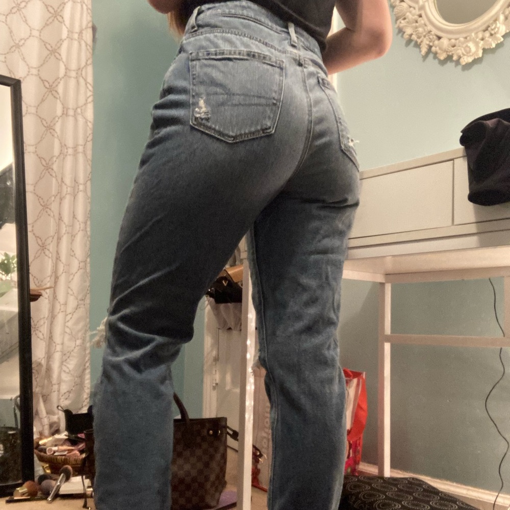 American Eagle Distressed Mom Jeans